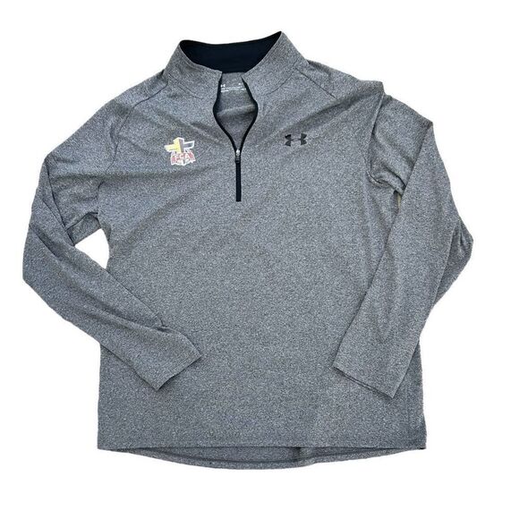 Under Armour HeatGear Men's XL Gray 1/4 Zip Pullover LS Fellowship Christian Ath - Picture 1 of 4